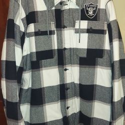 Starter RAIDERS Plaid jacket Sherpa Lined 