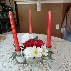 Vintage F.B.R. Silver Plate Centerpiece - Triple Candle Holder on Lotus Flower Bowl

