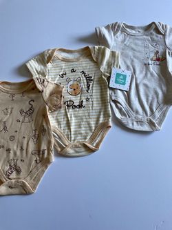 3-6M Baby Gender Neutral Disney Baby Winnie the Pooh & Tigger 3 Pack Bodysuits