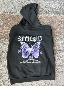 Black Butterfly Graphic Hoodie