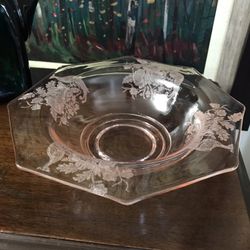 Antique pink glass bowl over 50 years old