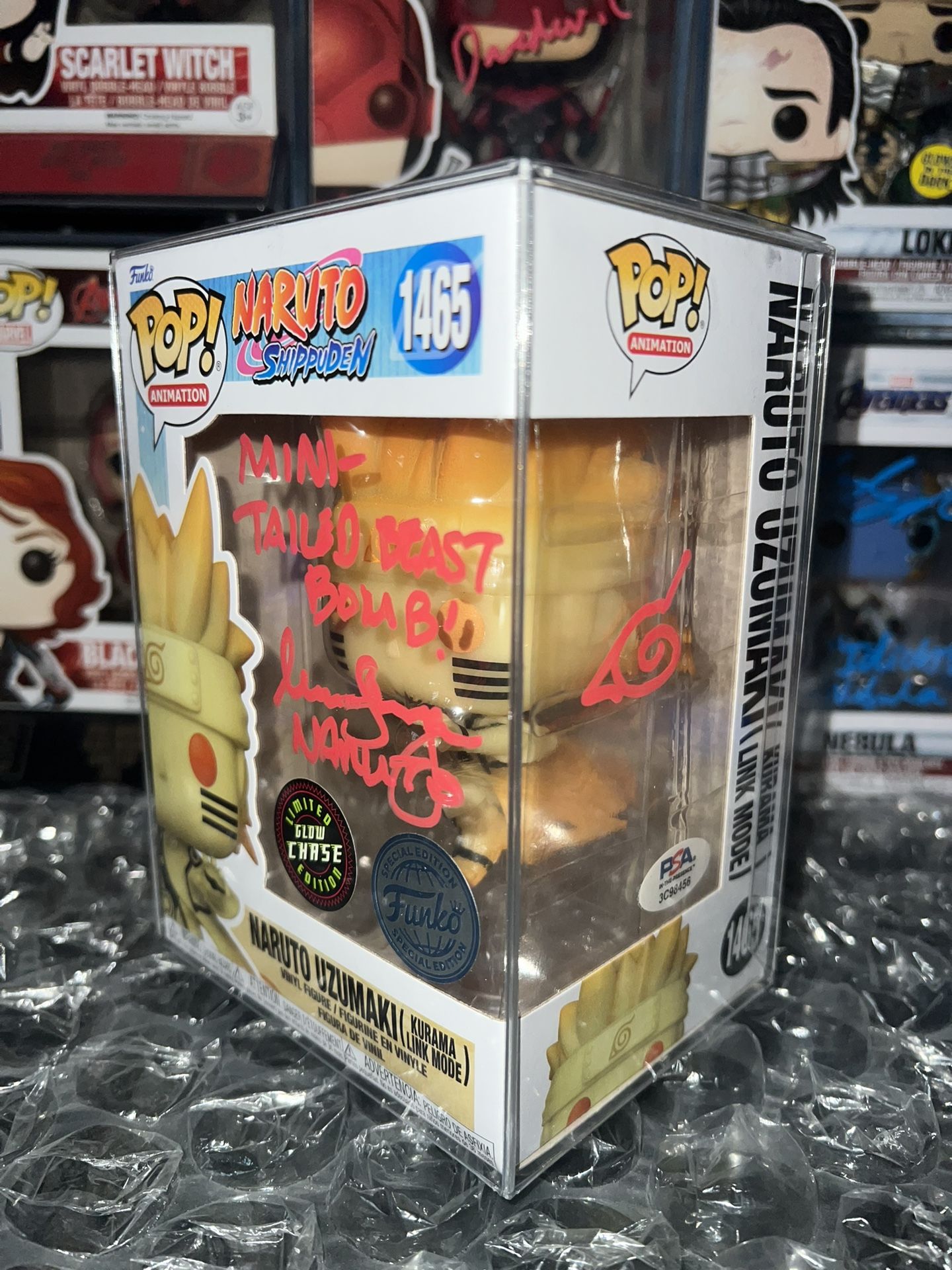 Naruto Kurama Link Mode Funko Pop Naruto Shippuden #1465 CHASE Signed + PSA