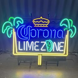 Corona lime zone led neon beer sign display man cave bar sign