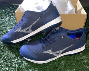 Brand New Mizuno Dominant 4 Navy White Metal Baseball Cleats Men Size 7.5