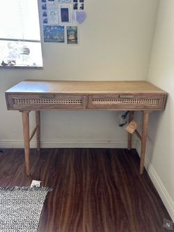 Midcentury Modern Desk Table with Outlets