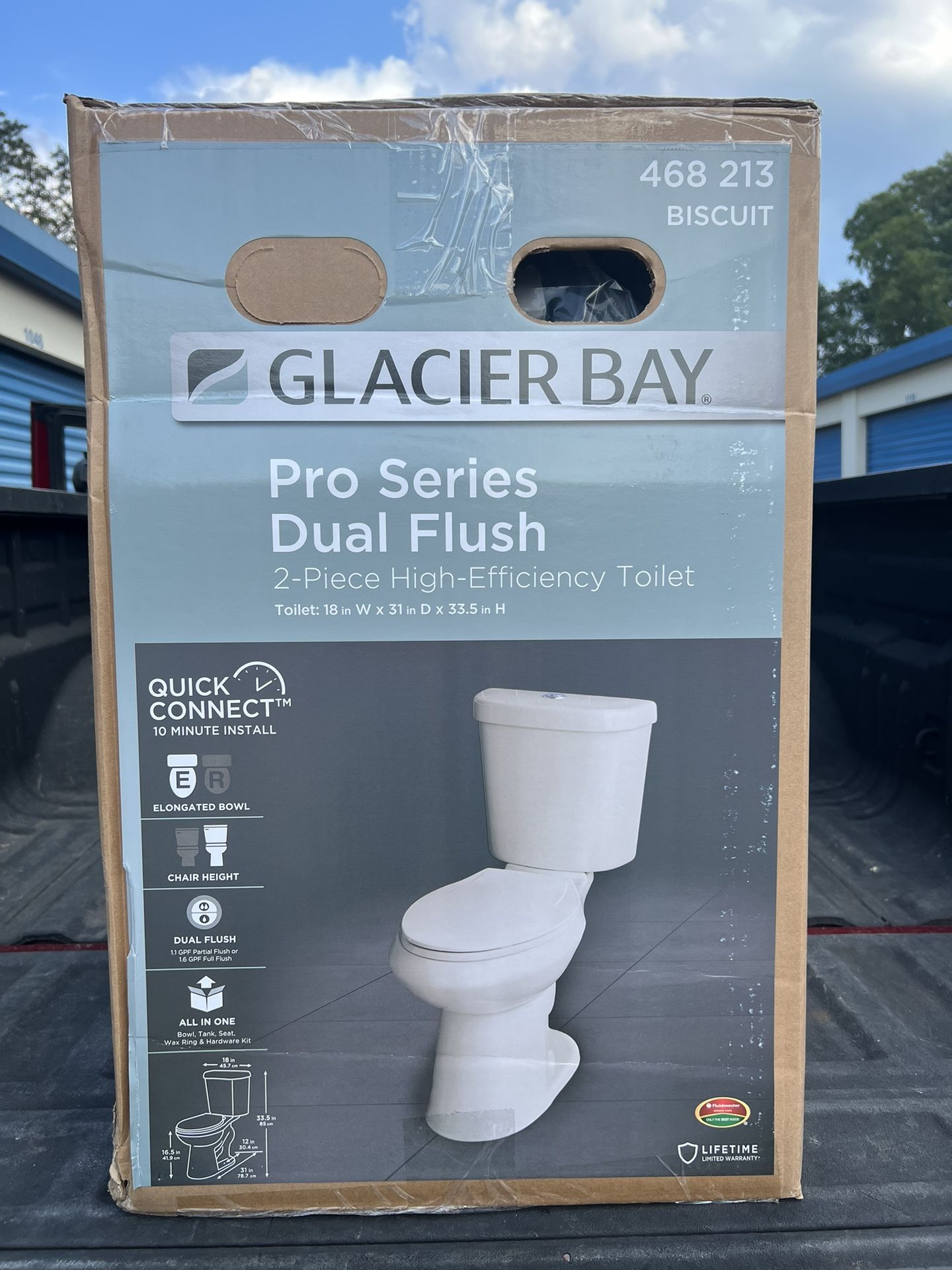 Glacier Bay 1.1 GPF/1.6 GPF Dual Flush Elongated Toilet