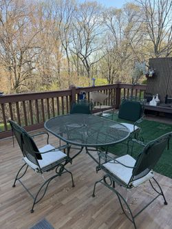 Vintage Woodard Rough Iron Outdoor Furniture 4 Seats