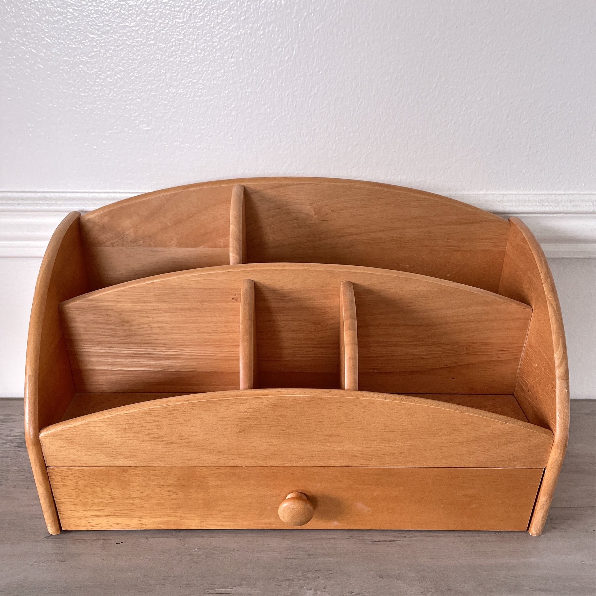 Vintage Wood Vanity Dresser Desk Bathroom Organizer Storage