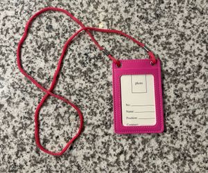 Pink ID badge holder