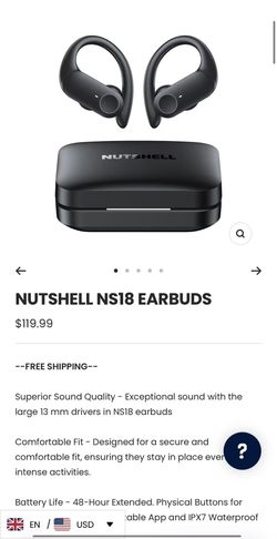 Brand New Nutshell NS18 Wireless Bluetooth Earbuds – 48H Battery, IPX7 Waterproof