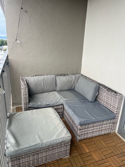 Free 4-Piece Wicker Outdoor Patio Sectional Set