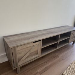 SALE!!! Barn Door 70" Rustic TV Stand — Low-Profile, Storage-Rich, Modern Farmhouse Style
