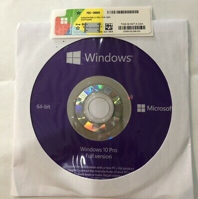 Windows 10 Pro dvd and COA lifetime licence key