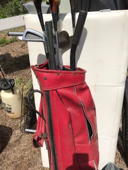Antique golf club set and bag