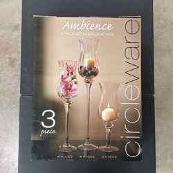 Ambience 3 Piece Set Hurricane Vase