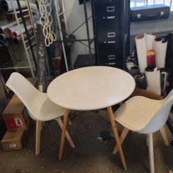 31" Table And 2 Chairs White Bistro Set Kitchen Table Swt