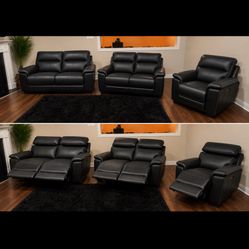 🔥 3-Piece Leather Power Reclining Living Room Set – $1,500 OBO 🔥