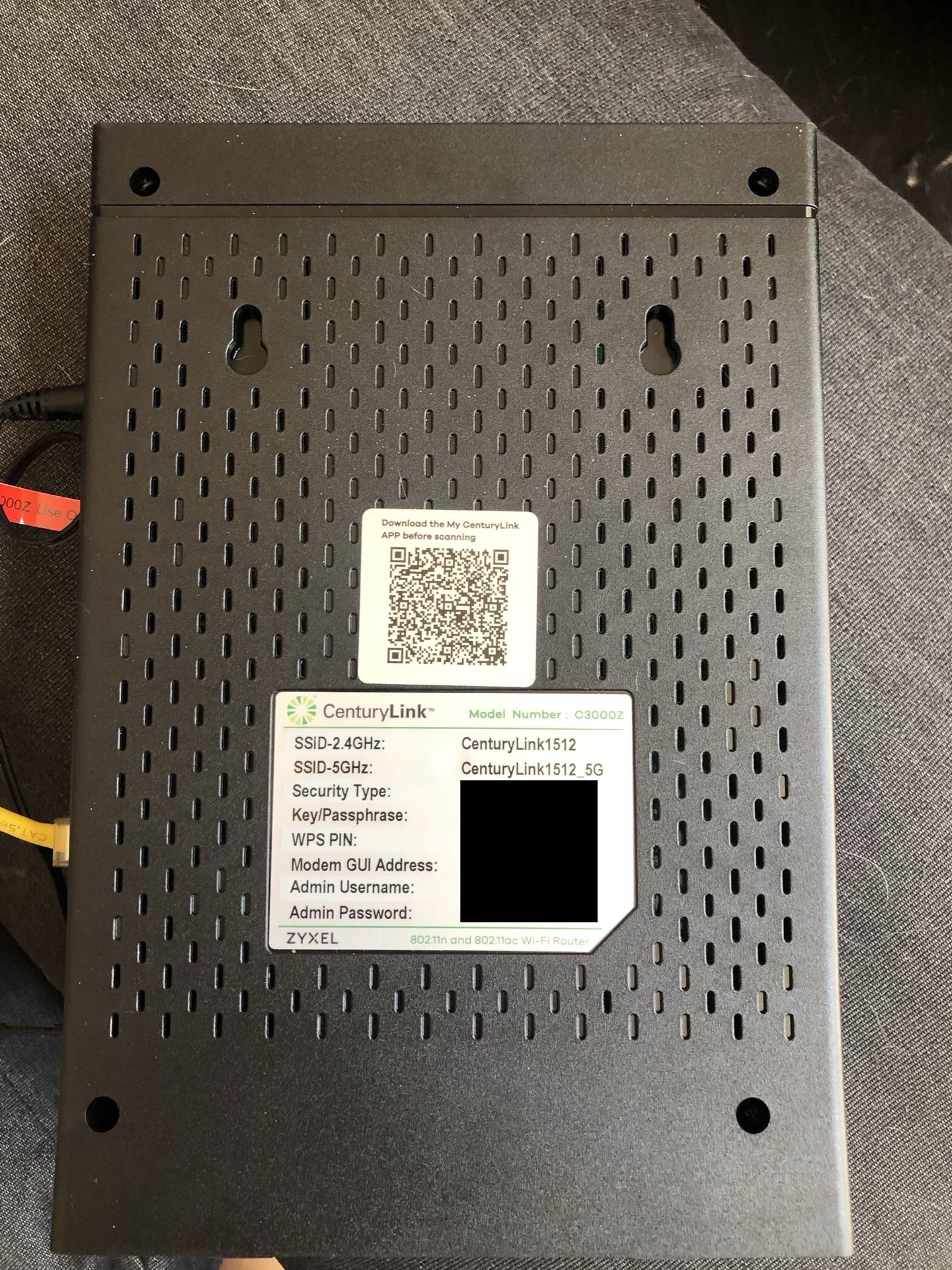 Centurylink C3000Z Gigabit Modem/Router/WiFi (ZYXEL)