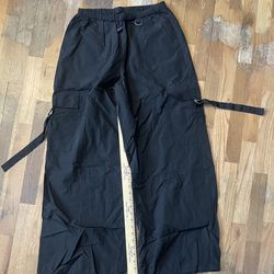 PacSun Women's Black Strappy Lightweight Cargo Pants Elastic Waist, Size M