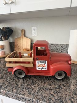 Fall decor - red truck, new no tag