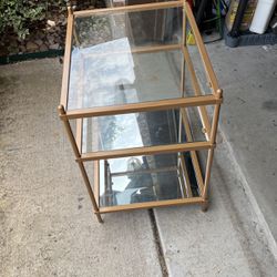 3 Tiered Glass Mirrored End Table