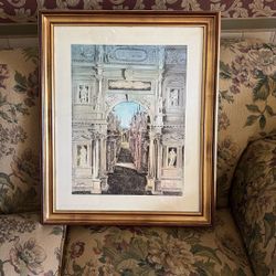 Teatro Olimpico in Vicenza, Italy Watercolor Pen and Ink 1981
