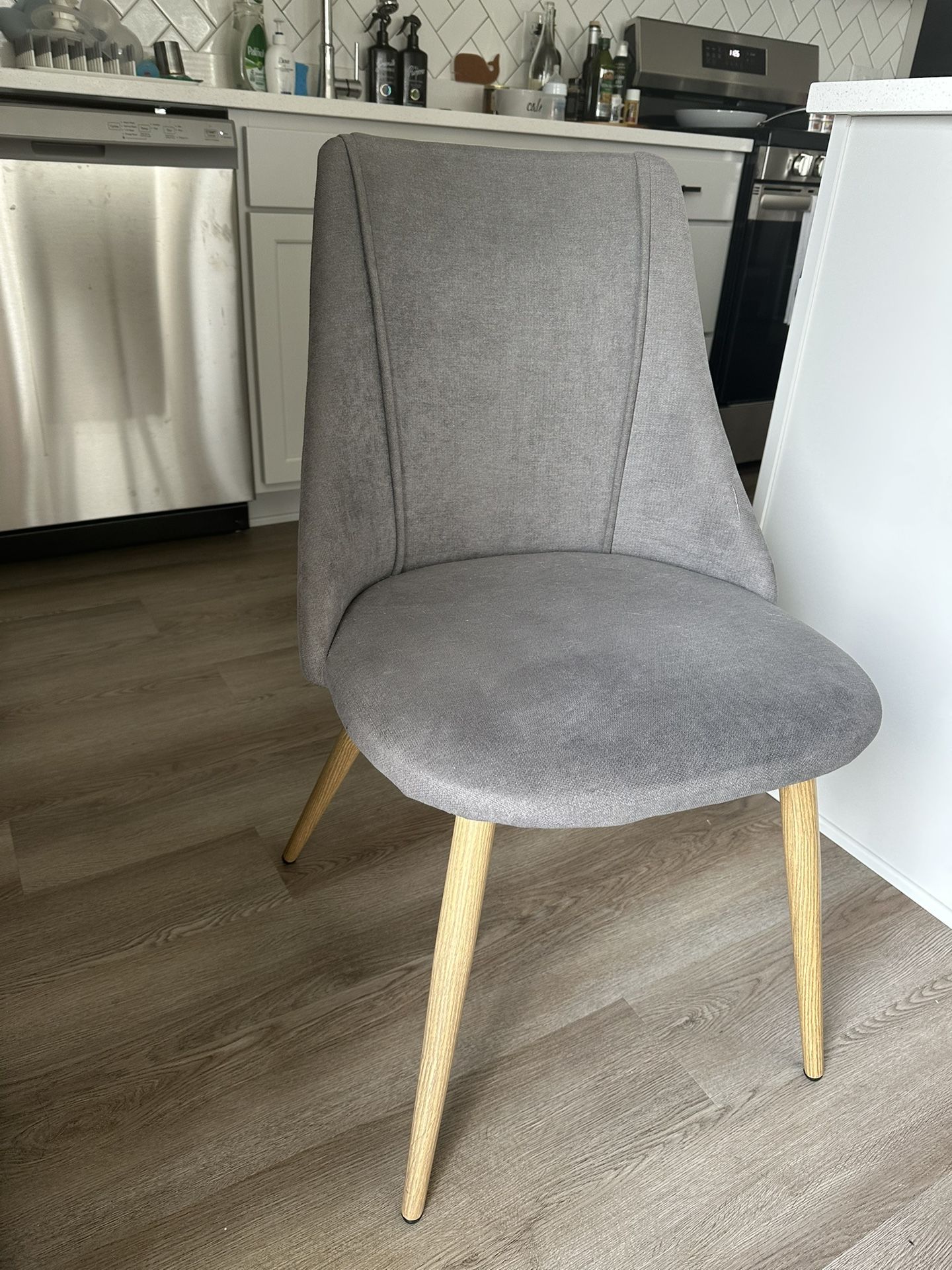 Four Gray Dining Chairs