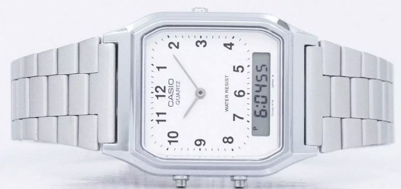 Casio New AQ-230A-7D Retro Digital Analog Alarm Mens Watch AQ