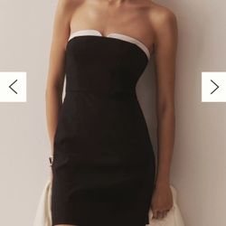 Anthropologie Plus Maeve Strapless Peekaboo Mini Dress