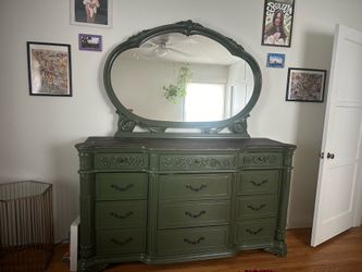 Dark Green Wooden Dresser