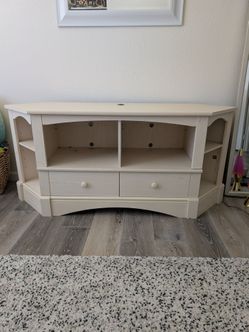 Cream wood TV stand- corner or wall design in Rancho Bernardo