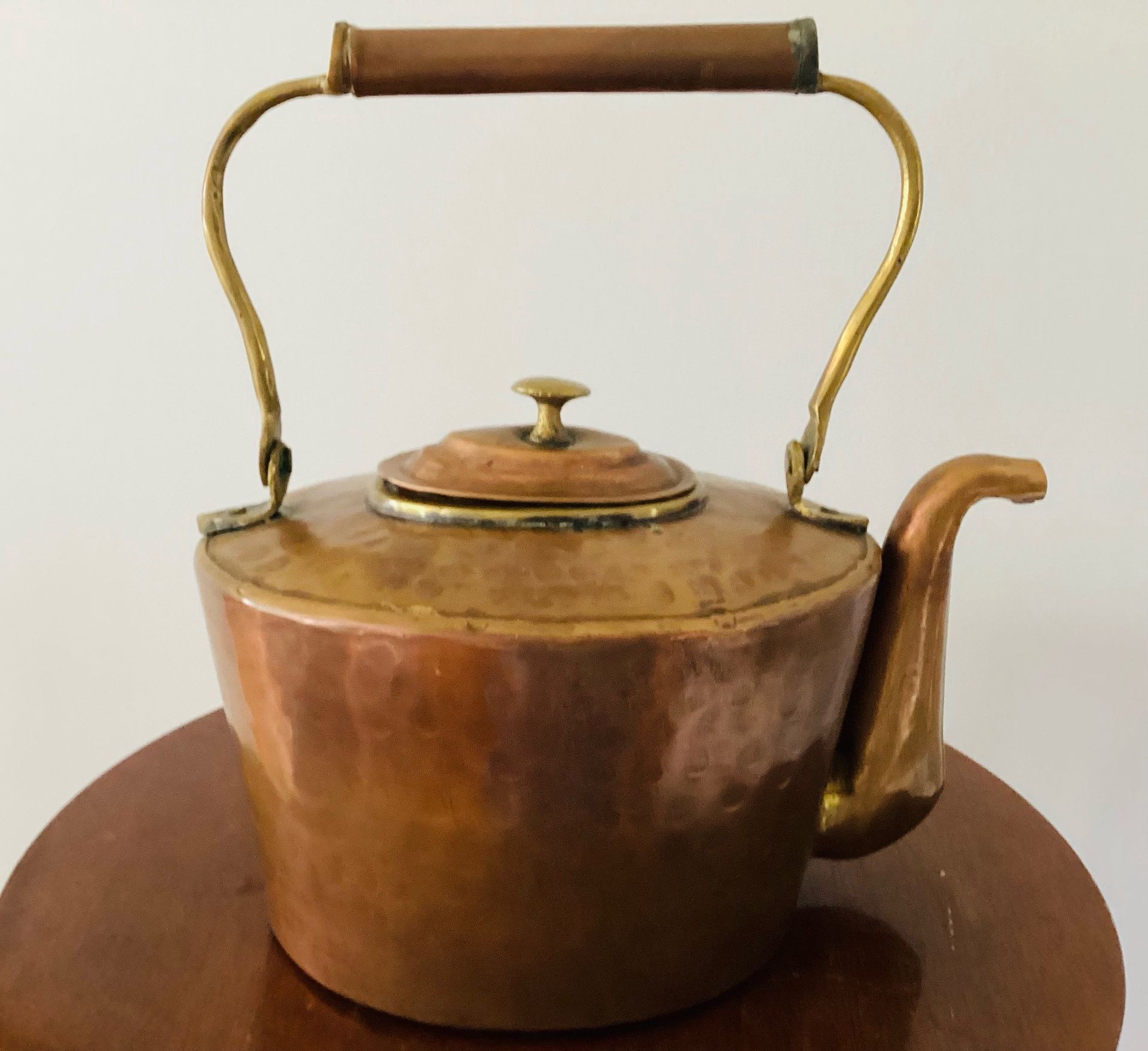 Antique Copper Kettle, Copper Kettle wit Patina, Beautiful Antique Kettle