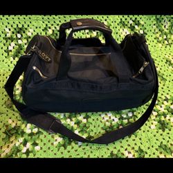 Boyt Harness Company Canvas Leather Duffle  Bag Black Travel Overnight Luggage
