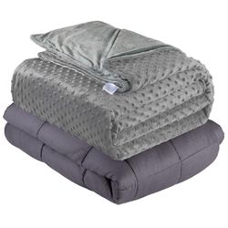 Weighted Blanket 60 by 80 in for 20lbs W/ Removable Duvet Cover