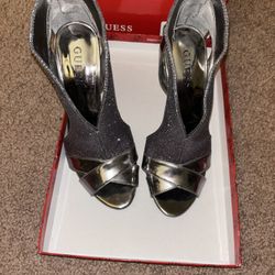 Guess Gunmetal Glitter Heels 