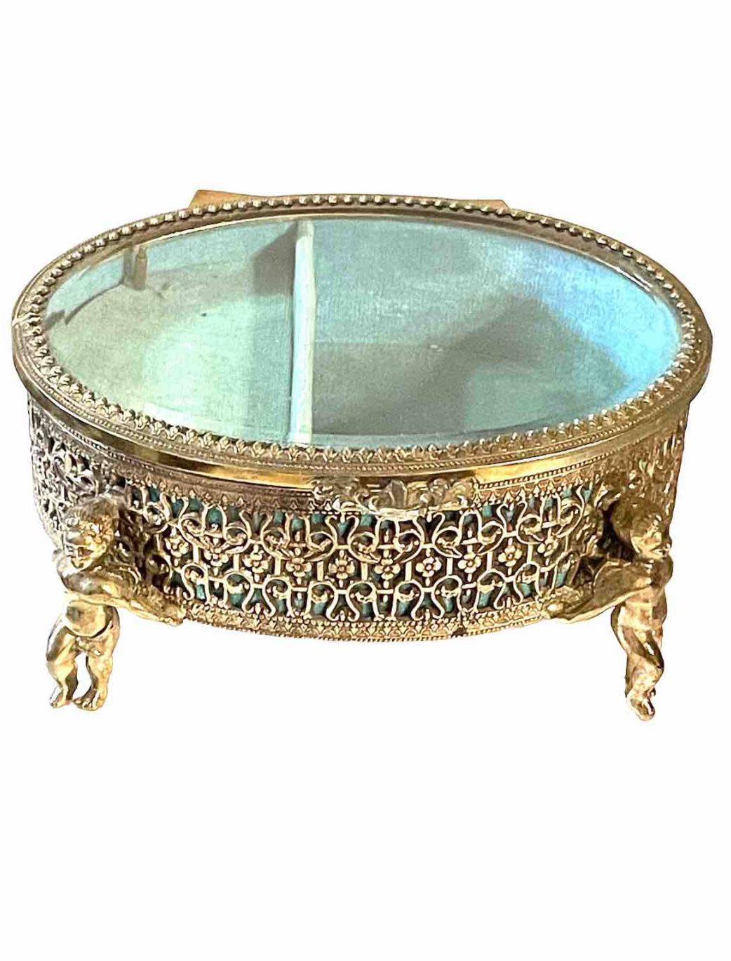 Vintage Gilt Jewelry Music  Box For Repair
