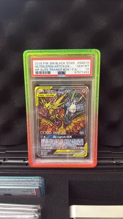 2019 PM SM Black Star Mltrs/Zpds/Artcn GX HIF ETB Full Art #SM210 Pokemon PSA 10