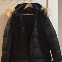 Zara Down Puffer Jacket | Thermal Edition | Black | Size S