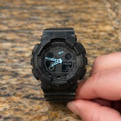 Casio G-Shock GA-100C Black/Blue Watch - Great Condition
