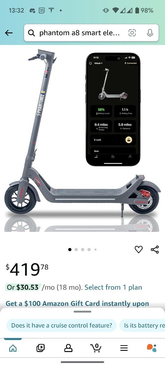 PHANTOM GOGO A8 Electric Scooter 28 Miles(refurbishe wholesale)