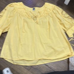 Split neck Eyelet-sleeve top