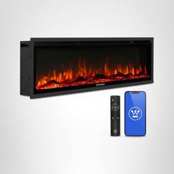 BRAND NEW Westinghouse 50" Smart Electric Fireplace (Wall Mount/Recessed)