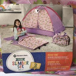 Sleeping Bag And Tent  Set Unicorn Print Slumber Set