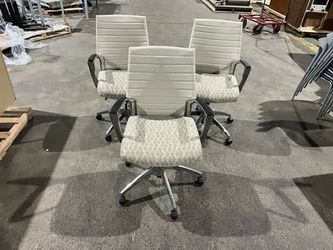 Global Furniture Group Executive Conference Chairs – White Upholstered Rolling Chairs