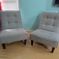 Pair Of Fabric Accent Chairs
