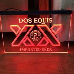 DOS EQUIS  LED NEON RED LIGHT SIGN 8x12
