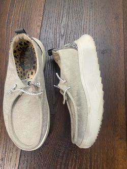 Women’s gray Hey Dude shoes size 5