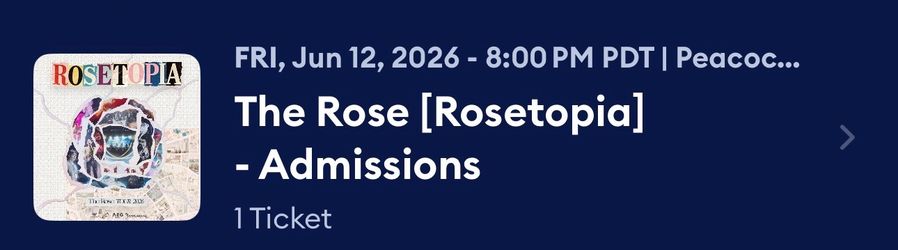 The Rose concert ticket