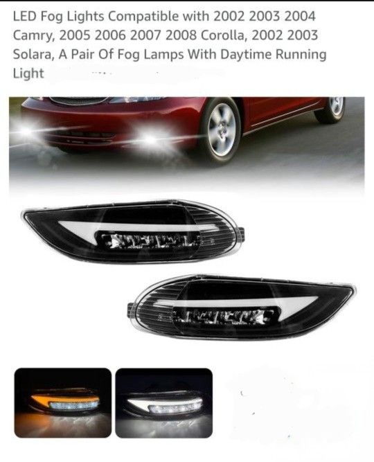 LED Lights for Camry Corolla Solara Fog Lamps Daytime Running Light turn signal