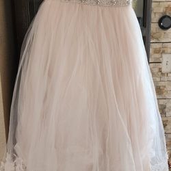 Chantilly Blush Lace Ballgown Girl Size 10